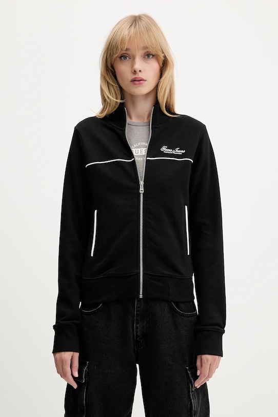 Guess Jeans hanorac de bumbac imprimeu negru W5YQ17.K68I4