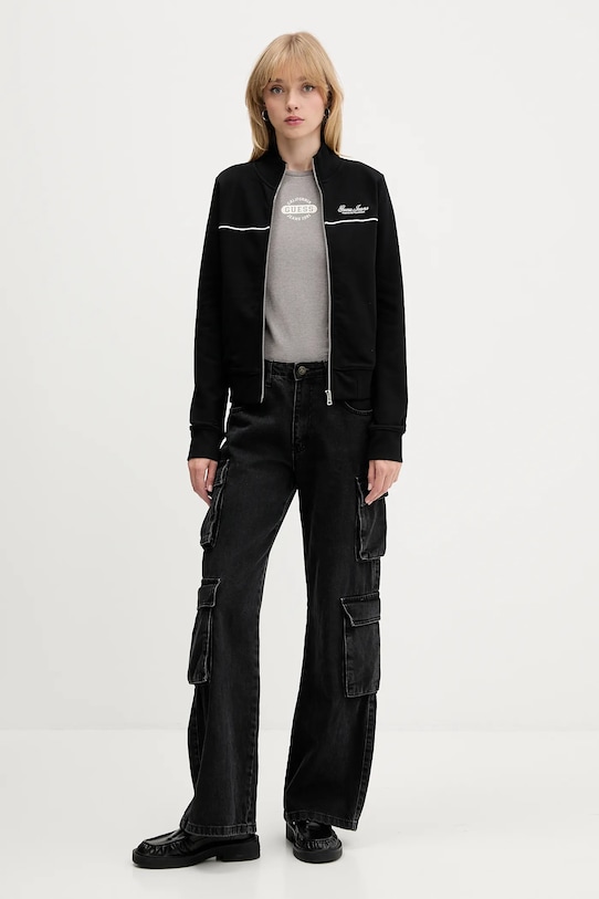 Guess Jeans hanorac de bumbac W5YQ17.K68I4 negru AW25