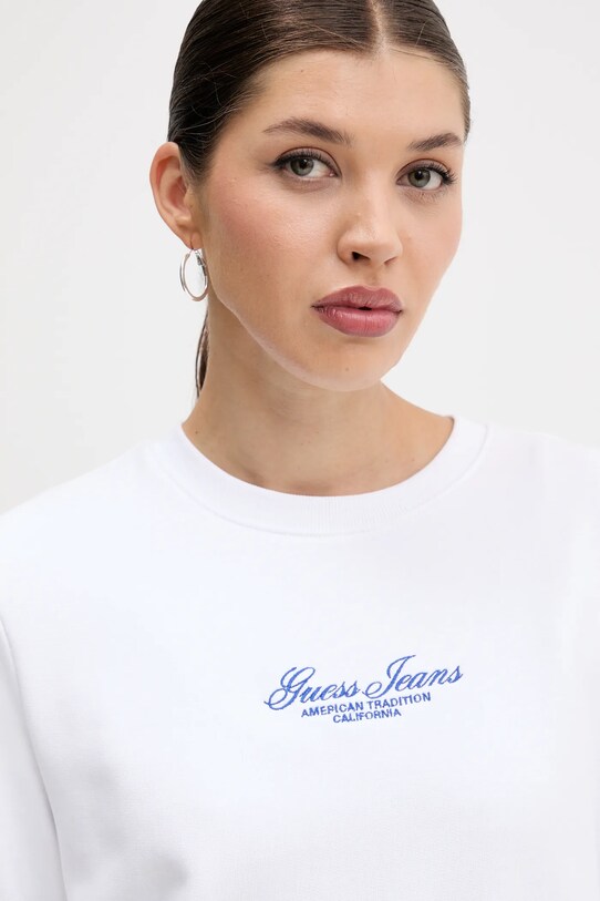 Guess Jeans hanorac de bumbac alb W5YQ28.KCPR1