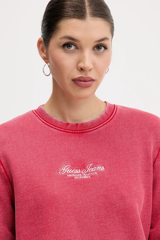 Bavlněná mikina Guess Jeans červená W5YQ28.KCPR1