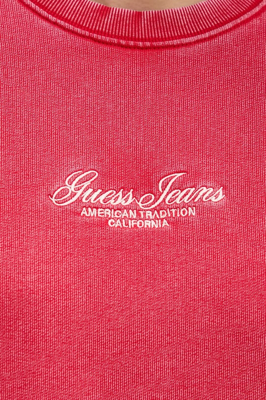 Bavlněná mikina Guess Jeans W5YQ28.KCPR1 červená