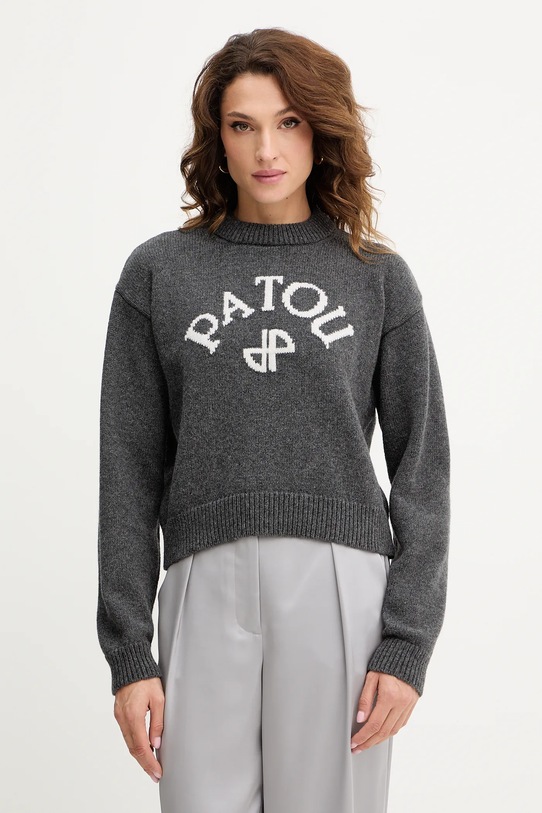 Patou sweter wełniany okrągły szary KN2788064