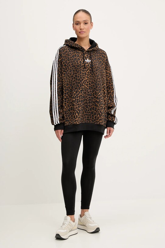 adidas Originals bluză Graphic Lo Hd JV7560 maro AW25