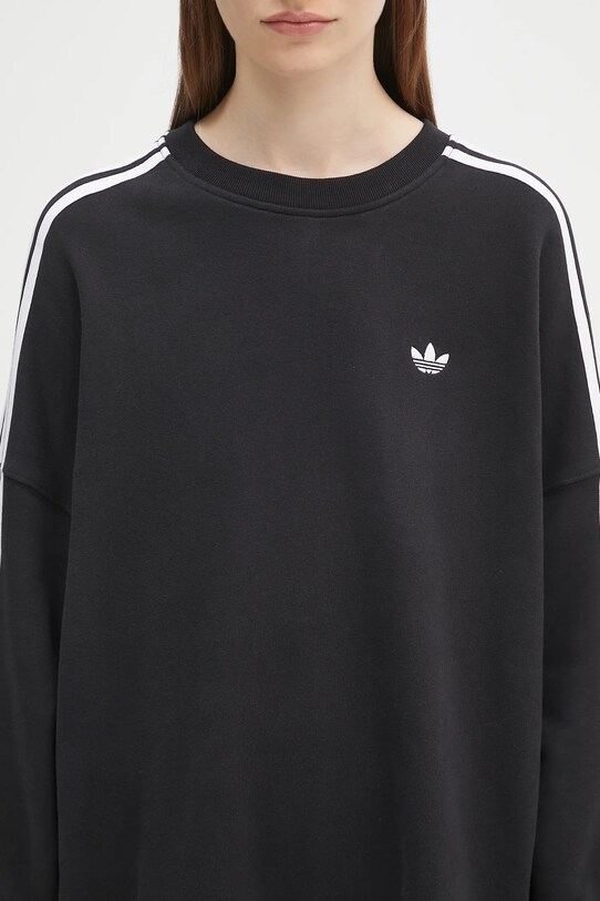 adidas Originals hanorac de bumbac 3-Stripes negru JX5285