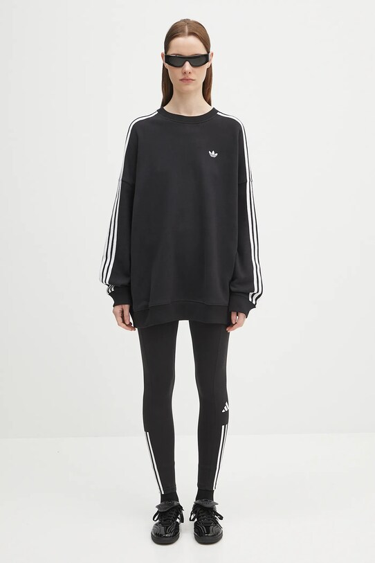 adidas Originals hanorac de bumbac 3-Stripes JX5285 negru