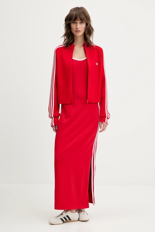 Πλεκτή ζακέτα adidas Originals Slim Knit TT JY2598 κόκκινο AW25