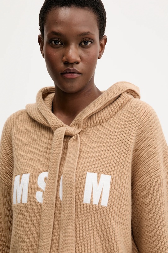 MSGM sweter wełniany beżowy 3941MDM219.257785