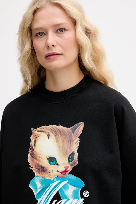 MSGM bluza bawełniana czarny 3941MDM113SE.257749