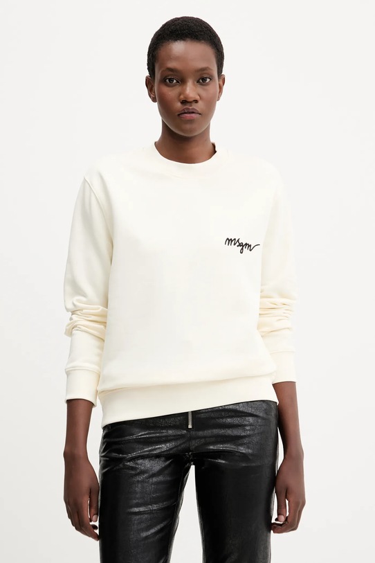 MSGM bluza bawełniana aplikacja beżowy 2000MDM543.300001
