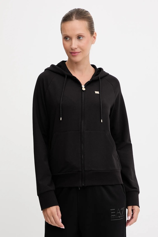 Кофта EA7 Emporio Armani з капюшоном чорний AF13135.7W000458