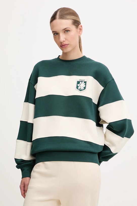 Хлопковая кофта EA7 Emporio Armani мелкий узор зелёный AF16427.7X000143