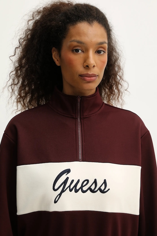 Guess bluza FABIA bordowy V5BQ00.KCX22