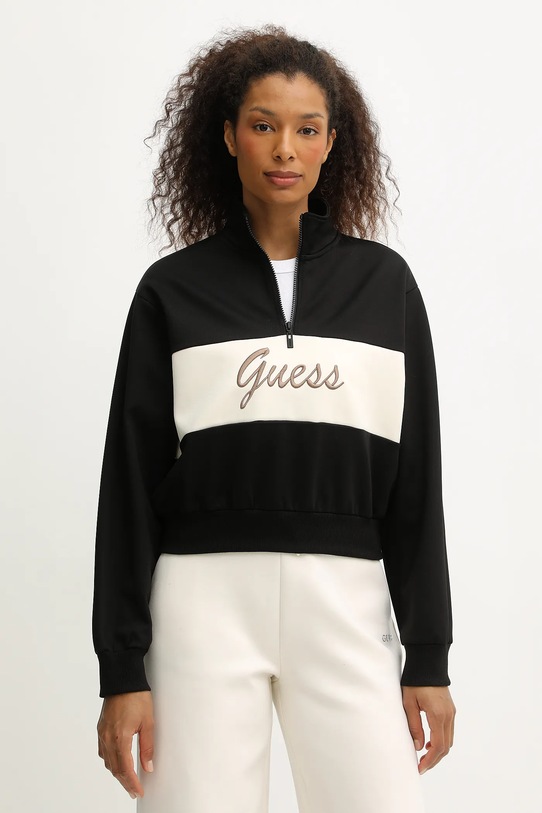 Guess bluza FABIA aplikacja czarny V5BQ00.KCX22