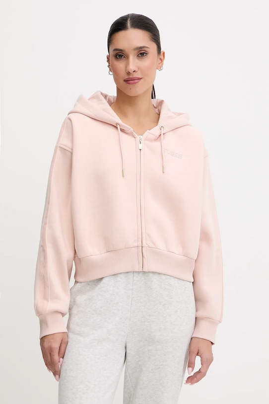 Guess bluza AELIA z kapturem różowy V5BQ11.KB681