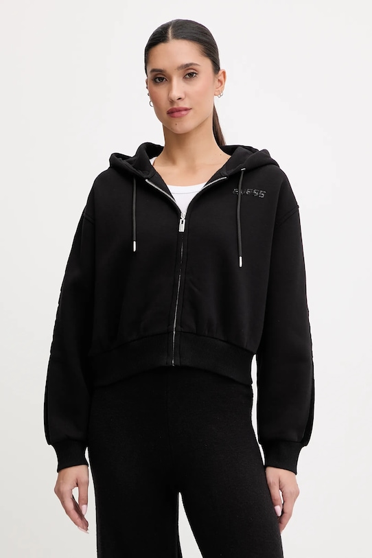 Guess bluza AELIA z kapturem czarny V5BQ11.KB681
