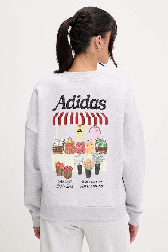 Mikina adidas směs šedá JM4210