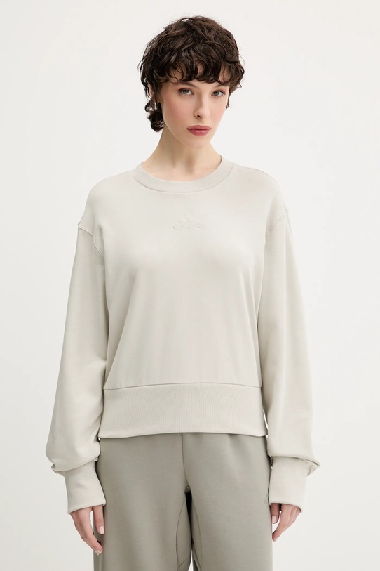 Памучен суичър adidas All SZN памук бежов JV9816