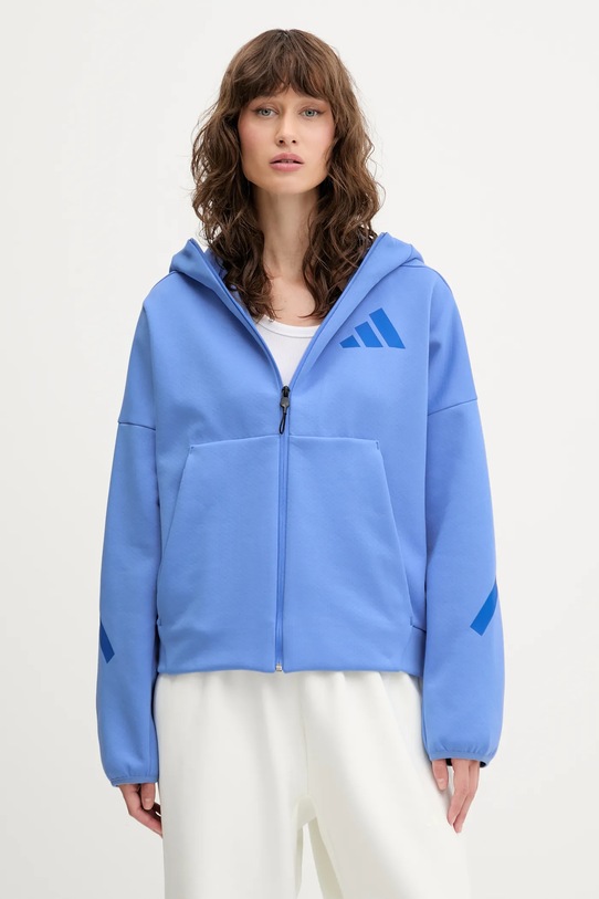 Μπλούζα adidas x Z.N.E με κουκούλα μπλε JW5319