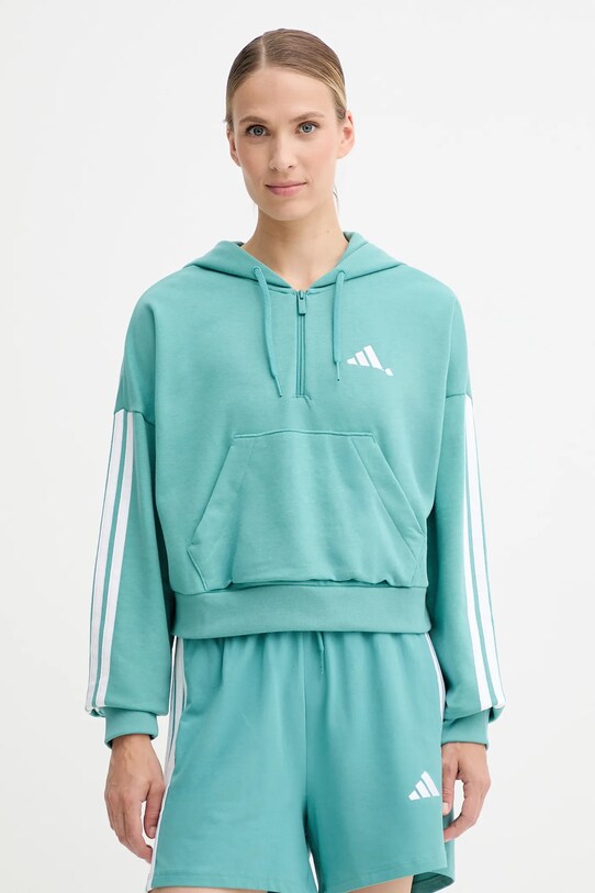 adidas bluza 3-Stripes wzorzyste turkusowy JX7677
