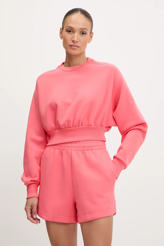 Pulover adidas All SZN Brez kapuce roza KD9772