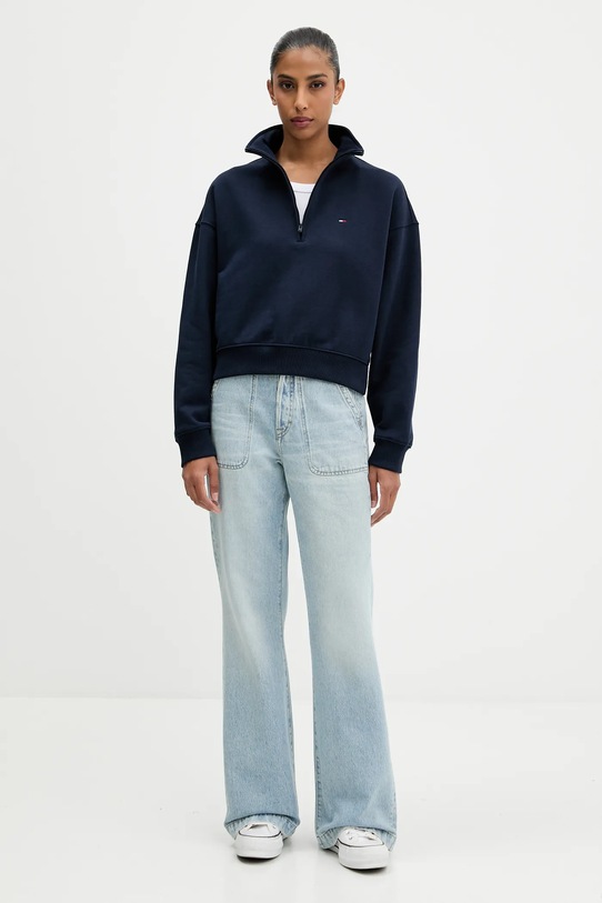 Βαμβακερή μπλούζα Tommy Jeans DW0DW21589 σκούρο μπλε AW25