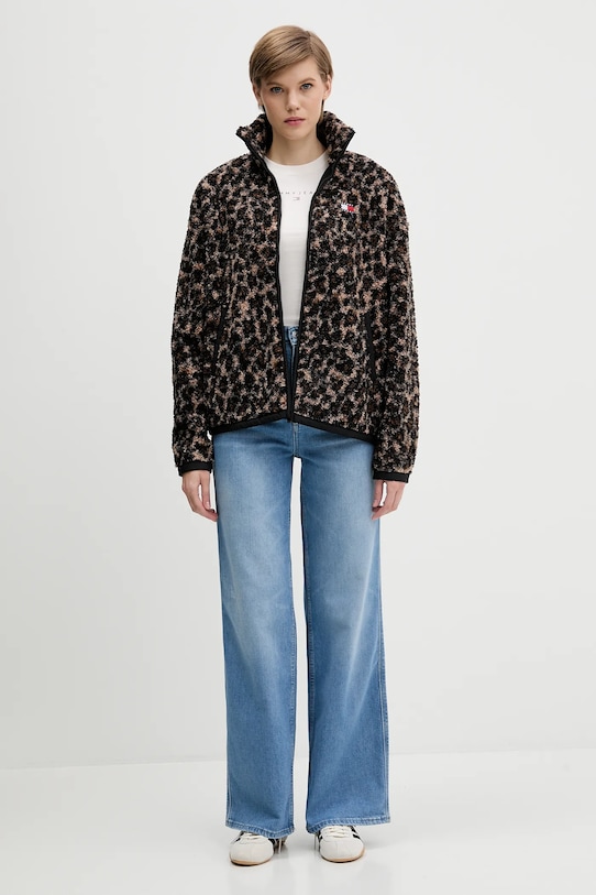 Tommy Jeans hanorac fleece DW0DW21596 maro AW25