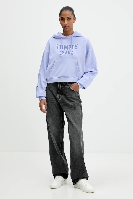 Tommy Jeans hanorac de bumbac DW0DW21598 albastru AW25