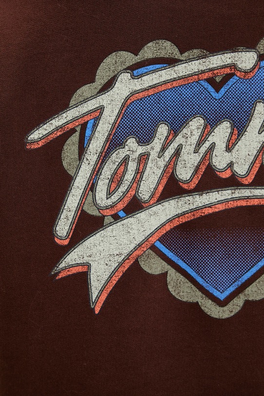 Pamučna dukserica Tommy Jeans DW0DW21602 smeđa