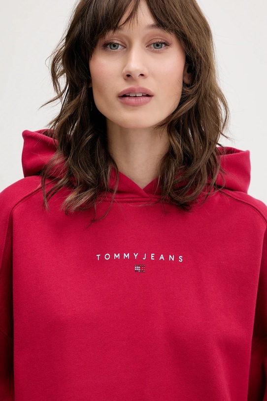 Tommy Jeans bluza bawełniana różowy DW0DW21607