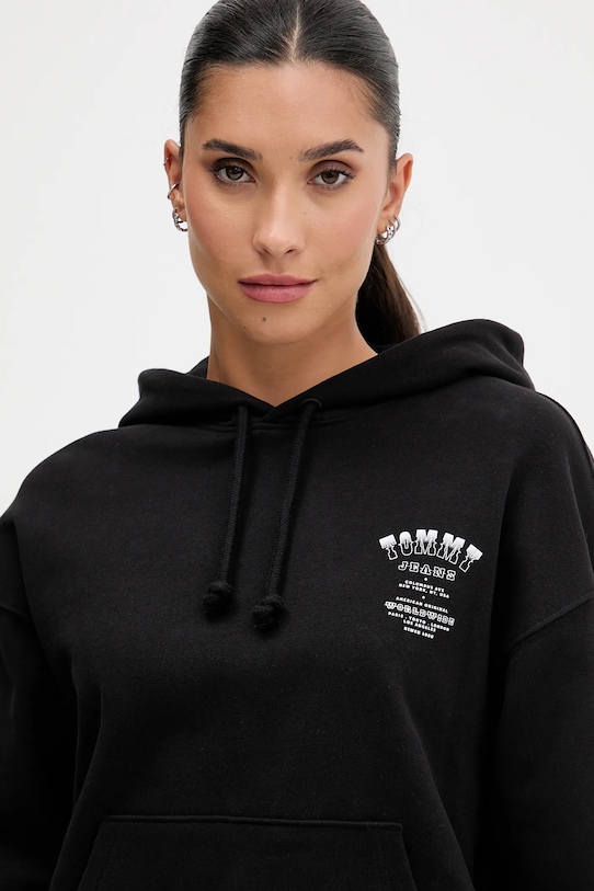 Bavlnená mikina Tommy Jeans čierna DW0DW21785