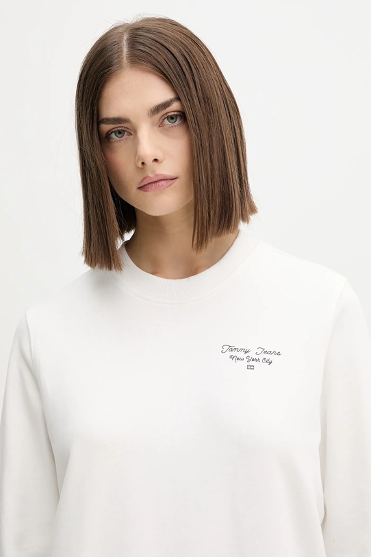 Tommy Jeans hanorac de bumbac alb DW0DW21960