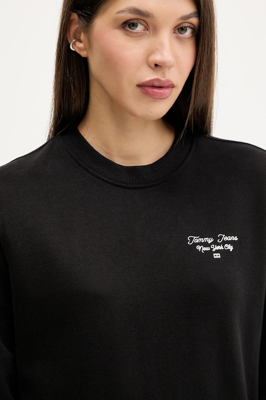 Βαμβακερή μπλούζα Tommy Jeans μαύρο DW0DW21960