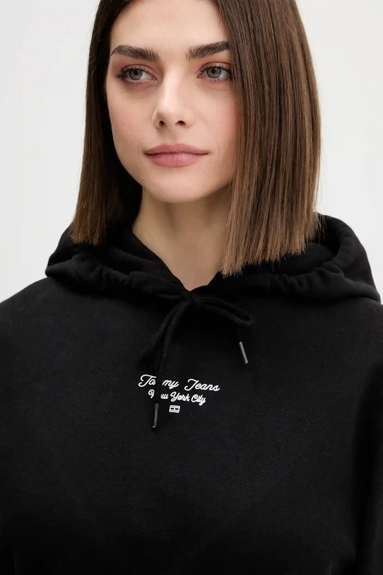 Tommy Jeans hanorac de bumbac negru DW0DW22170