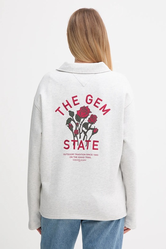 Бавовняна кофта Tommy Jeans сірий DW0DW22182