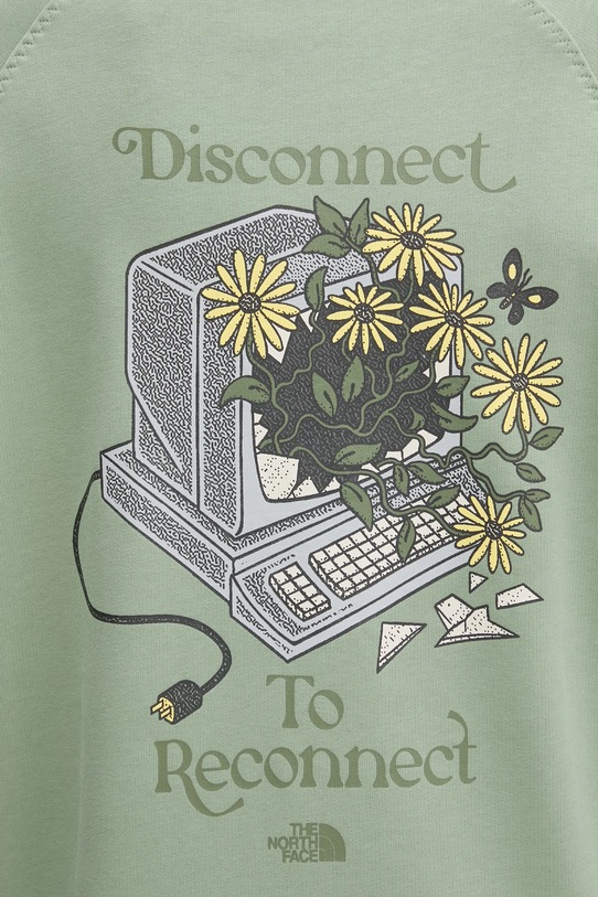 Pamučna dukserica The North Face Connect Relaxed zelena NF0A8E4JBQ11
