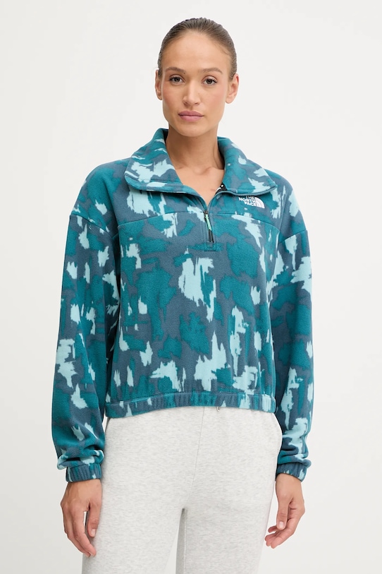 The North Face hanorac de antrenament Mountain Athletics cu modele turcoaz NF0A8E30DQD1