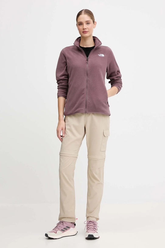 Fleecová mikina The North Face NF0A8D2FBQ71 hnědá AW25