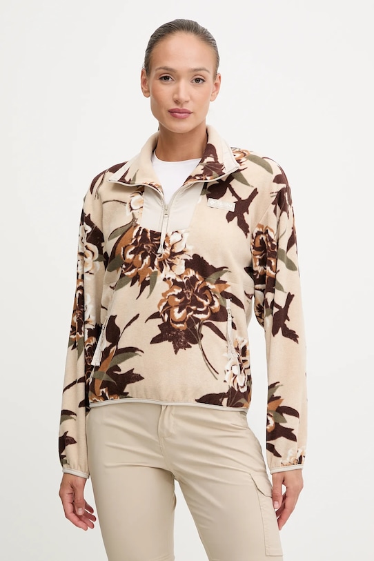 Outdoorová mikina Columbia Sequoia Grove bez kapuce béžová 2136204