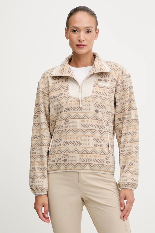 Outdoorová mikina Columbia Sequoia Grove bez kapuce béžová 2136204