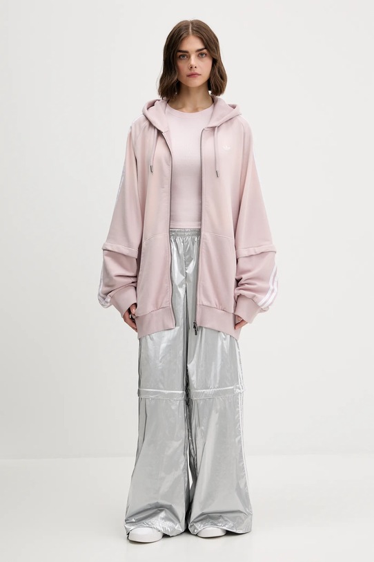 adidas Originals bluza bawełniana Oversized Hoodie KE9804 różowy AW25
