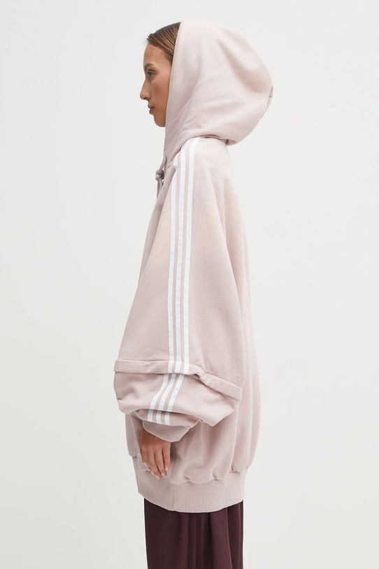 Bavlněná mikina adidas Originals Oversized Hoodie KE9804 růžová AW25