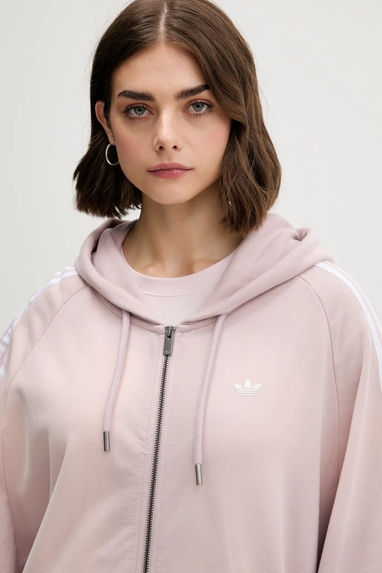 adidas Originals bluza bawełniana Oversized Hoodie KE9804 różowy