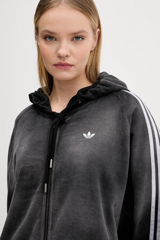 Bavlněná mikina adidas Originals Oversized Hoodie černá KE9806