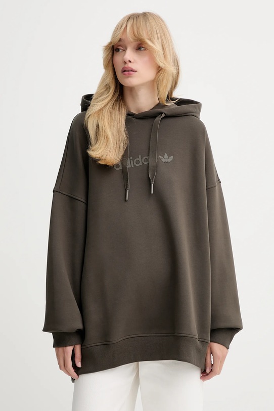 adidas Originals bluza Ess Lin Hoodie z kapturem zielony JW1029