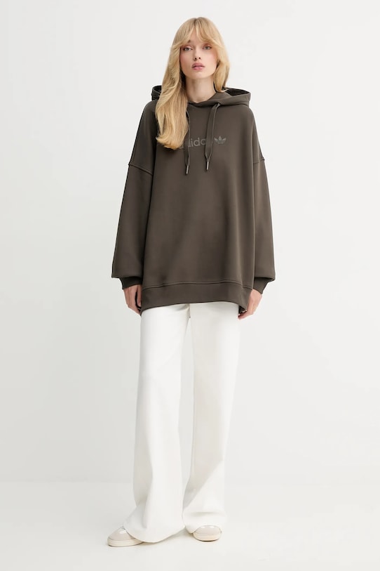 adidas Originals bluză Ess Lin Hoodie JW1029 verde AW25