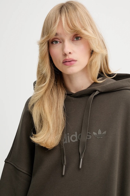adidas Originals bluza Ess Lin Hoodie zielony JW1029