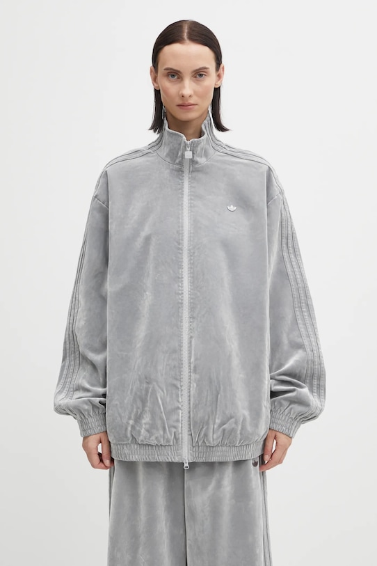 adidas Originals bluza welurowa Fb Os Tt gładkie szary JW7330