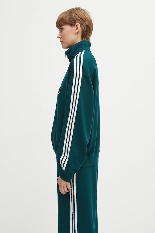 adidas Originals felpa in cotone Quarter Zip KF2309 verde AW25