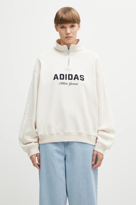 adidas Originals cotton sweatshirt Quarter Zip cotton beige KF2310