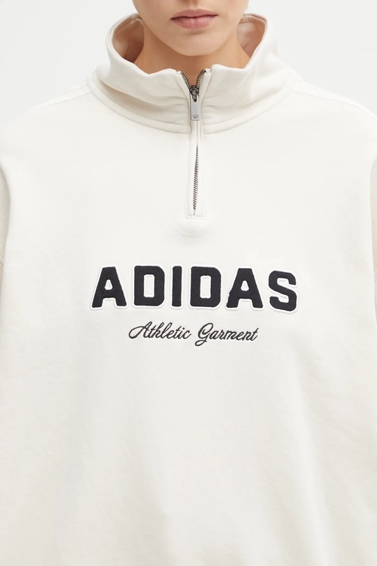 adidas Originals cotton sweatshirt Quarter Zip beige KF2310